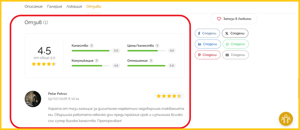 работи за хубави отзиви - ценен актив в хора.бг
